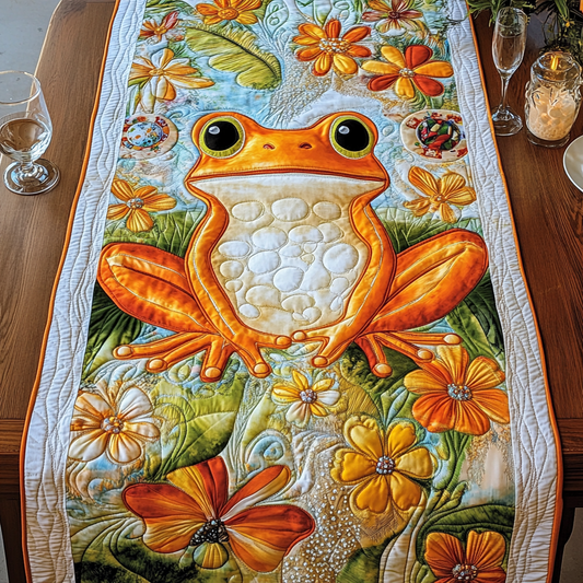 Hoppy Frog Quilted Table Runner NCU0VH4986
