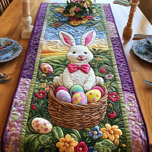 Hoppy Spring Quilted Table Runner NCU0VH3355