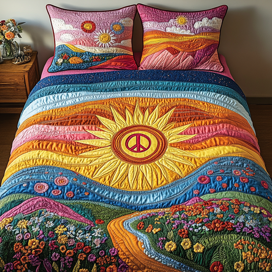 Horizon Bloom 3-Piece Quilted Bedding Set NCU0VL1145