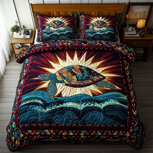 Horizon Glow 3-Piece Quilted Bedding Set NCU0VH2237