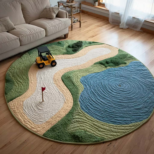 Horizon Golf Course Quilted Round Mat NCU0HH1826