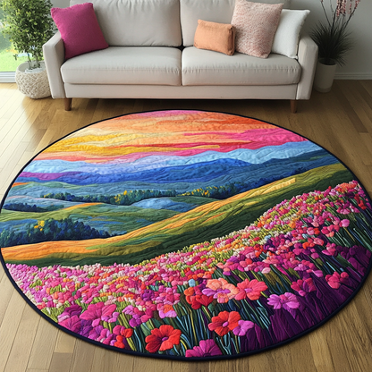 Horizon Line Quilted Round Mat NCU0DK7101