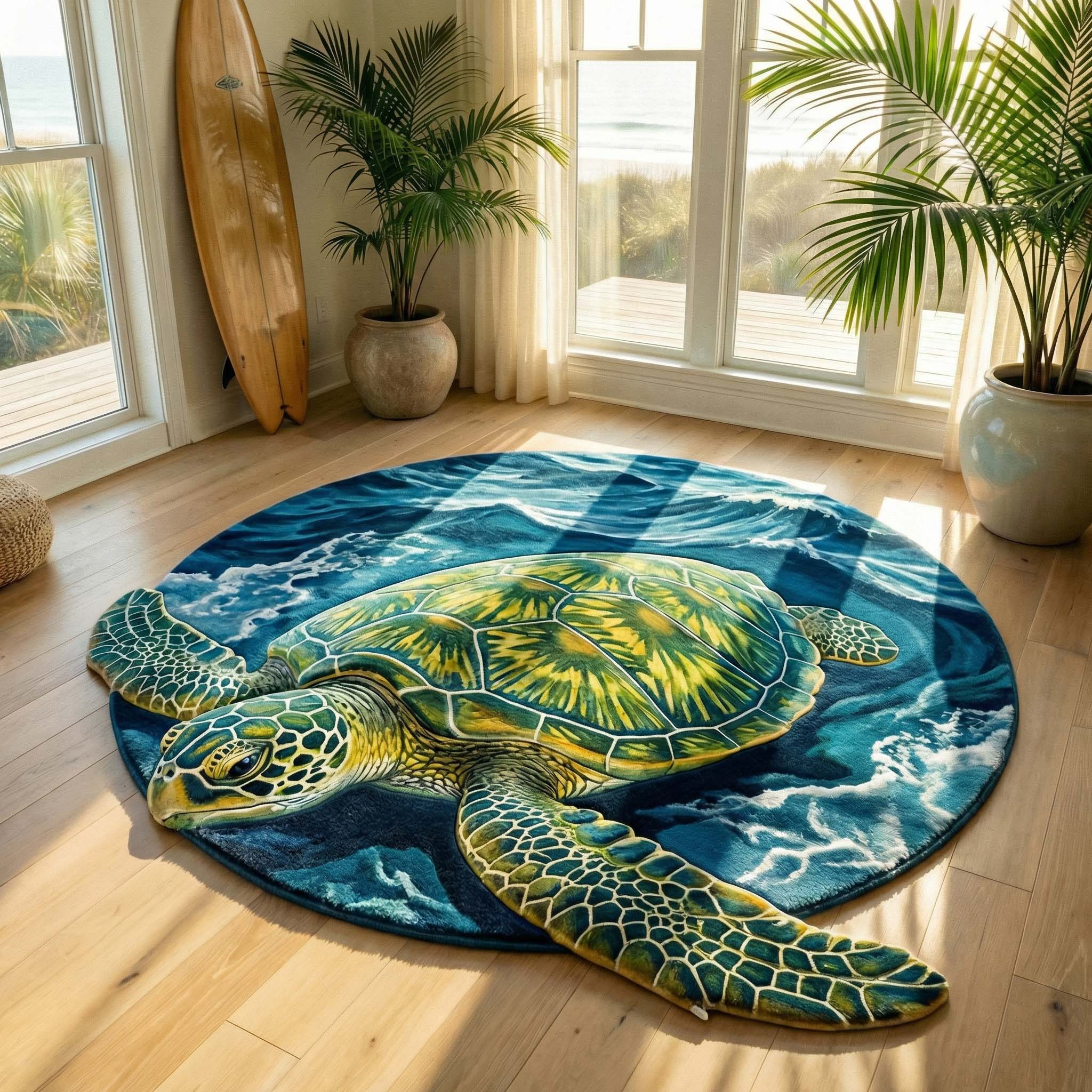 Horizon Turtle Custom Shape Area Rug NCU0HH1973 – Vantique