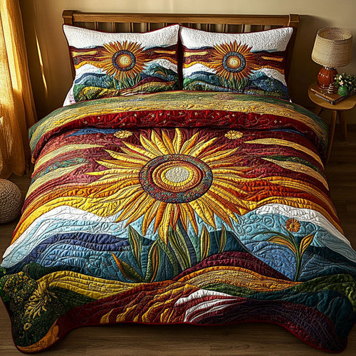 Horizon of Gold 3-Piece Quilted Bedding Set NCU0PT4478