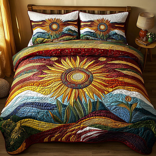 Horizon of Gold 3-Piece Quilted Bedding Set NCU0PT4478