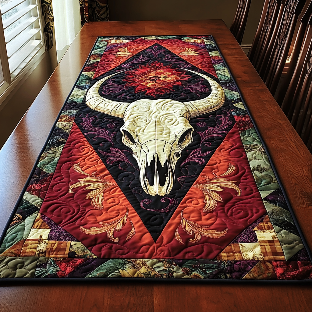 Horned Legend Quilted Table Runner NCU0DK6787