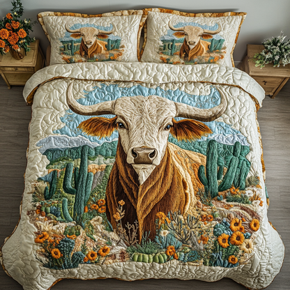 Horned Majesty 3-Piece Quilted Bedding Set NCU0VH5195