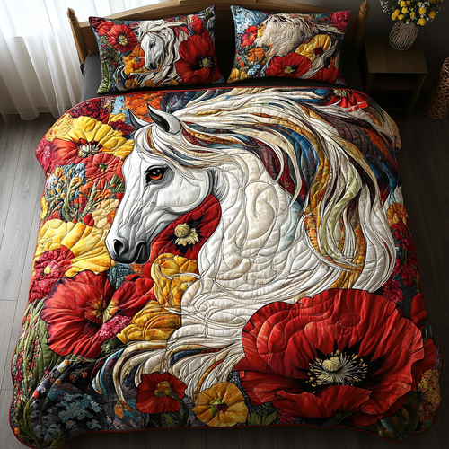 Horse Elegance Quilted Bedding Set NCU0DV5224