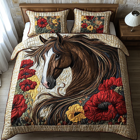 Horse Glory Quilted Bedding Set NCU0DV5223