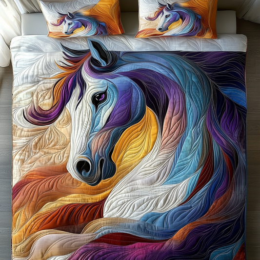 Horse Grace Quilted Bedding Set NCU0DV5219