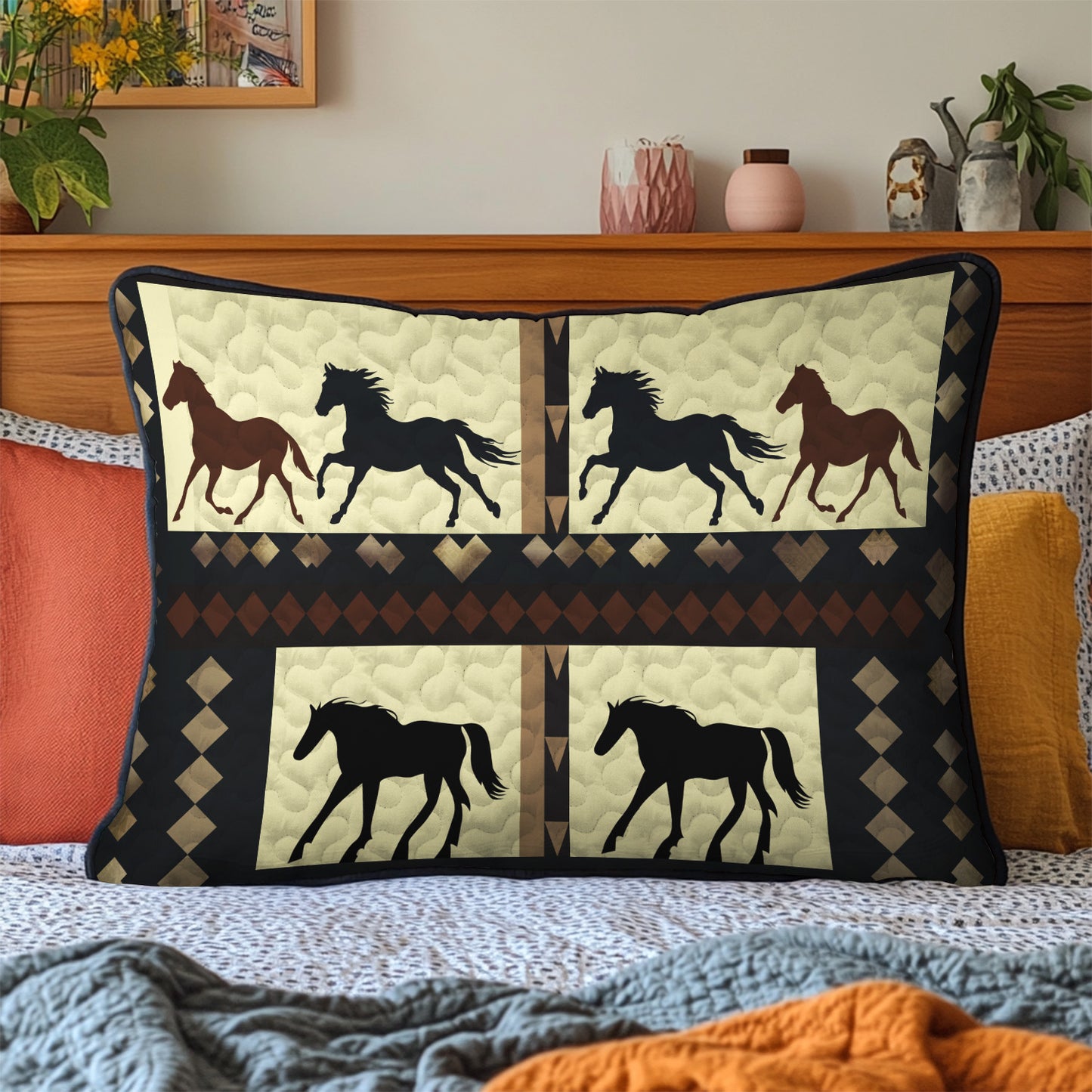 Horse Plains Quilted Bedding Pillow Case NCU0PT4021