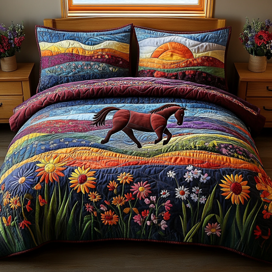 Horse Spirit Quilted Bedding Set NCU0DV5226