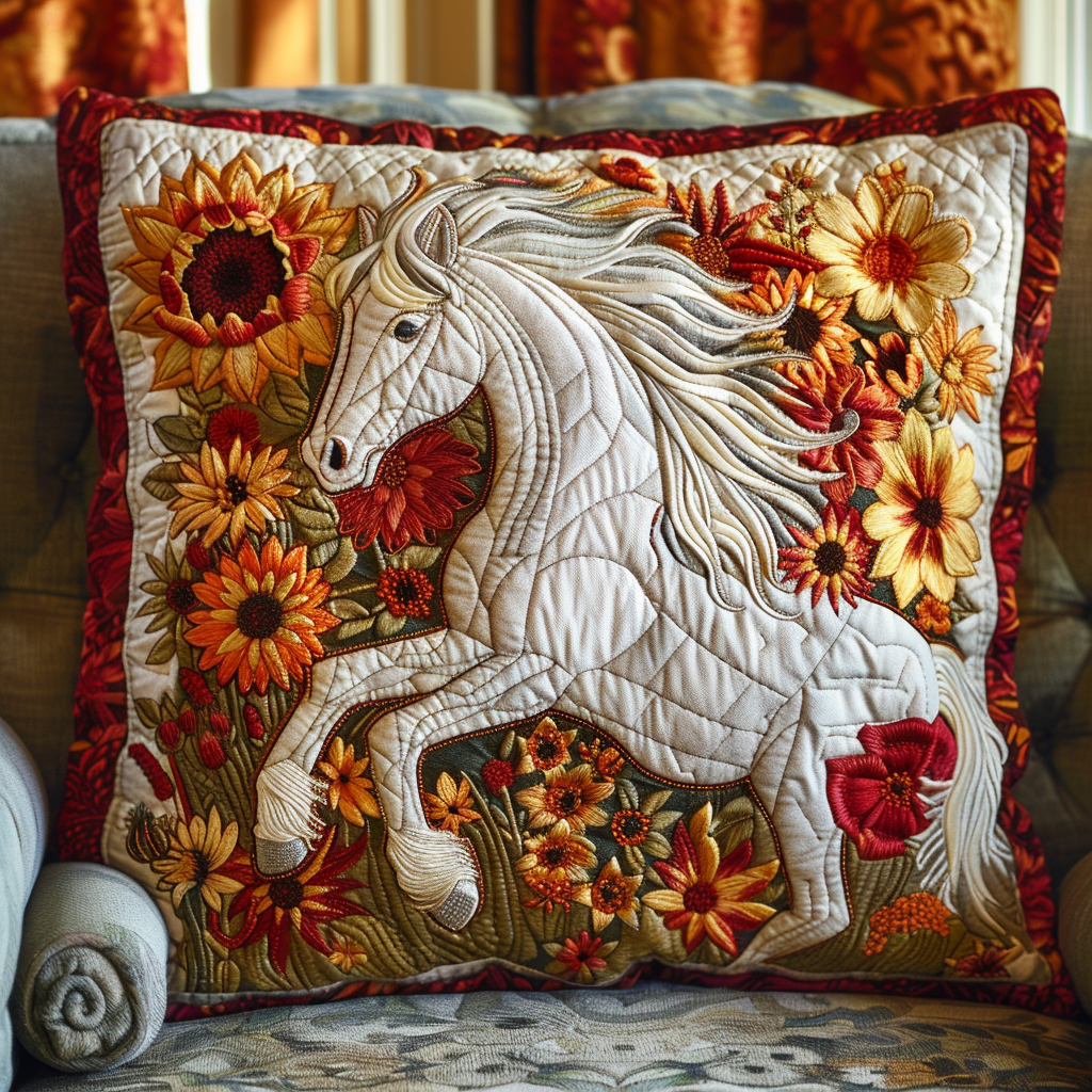 Horse Wildflower Wanderer Quilted Pillow Case NCU0DV170