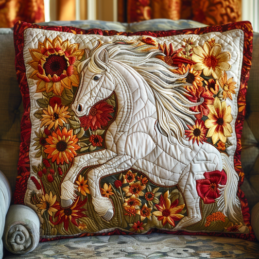 Horse Wildflower Wanderer Quilted Pillow Case NCU0DV170