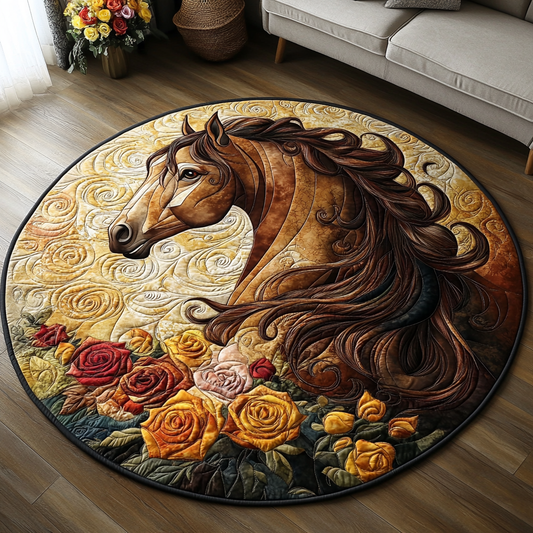 Horse Beauty Quilted Round Mat NCU0DV5267