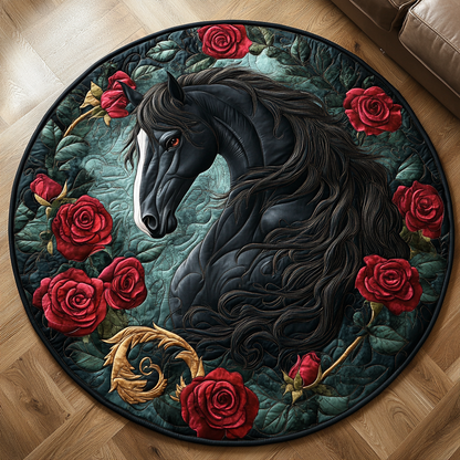 Horse Charm Quilted Round Mat NCU0DV5418