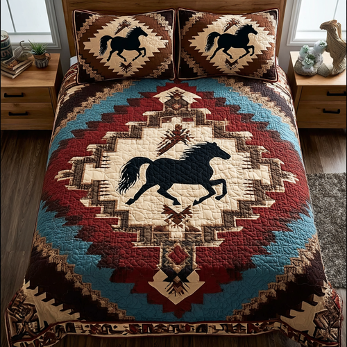 Horse Dream 3-Piece Quilted Bedding Set NCU0DK10430