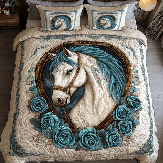 Horse Dream 3-Piece Quilted Bedding Set NCU0DK8861