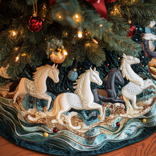 Horse Dream Christmas Quilted Tree Skirt NCU0DV1475