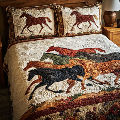 Horse Glory 3-Piece Quilted Bedding Set NCU0DK11606