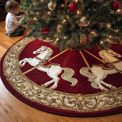 Horse Glory Christmas Quilted Tree Skirt NCU0DK11409