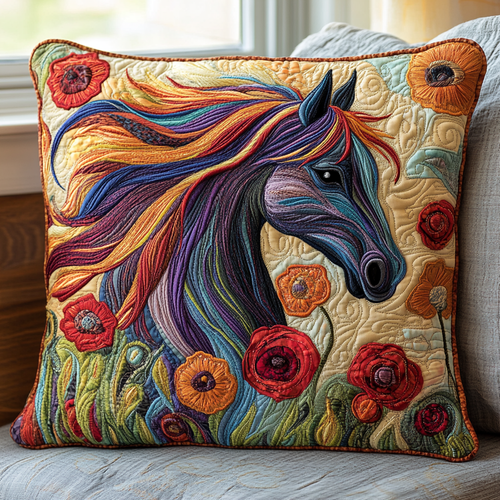 Horse Grace Quilted Pillow Case NCU0DV5231