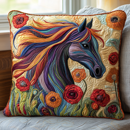 Horse Grace Quilted Pillow Case NCU0DV5231