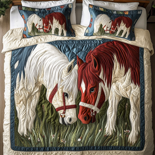 Horse Haven 3-Piece Quilted Bedding Set NCU0DK9622
