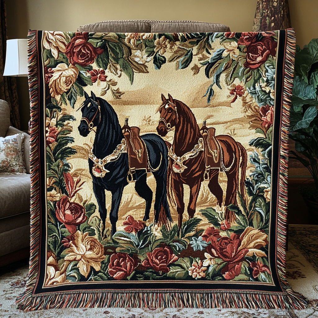 Horse Haven Woven Sofa Blanket NCU0VH3478