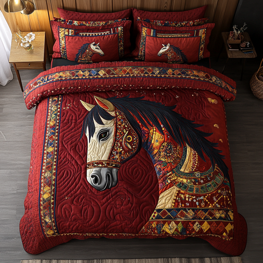 Horse Land 3-Piece Quilted Bedding Set NCU0DK10432