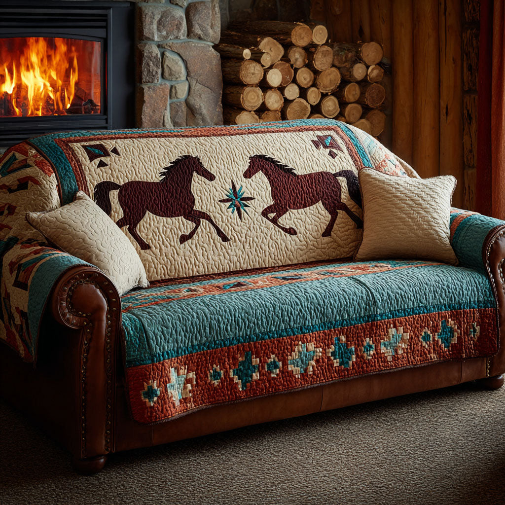 Horse Land Quilted Sofa Cover NCU0DK11509