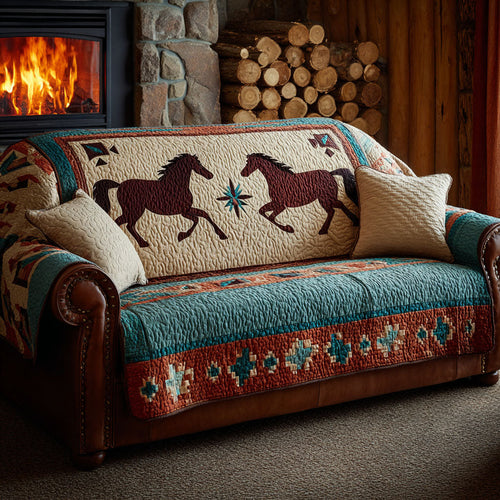 Horse Land Quilted Sofa Cover NCU0DK11509
