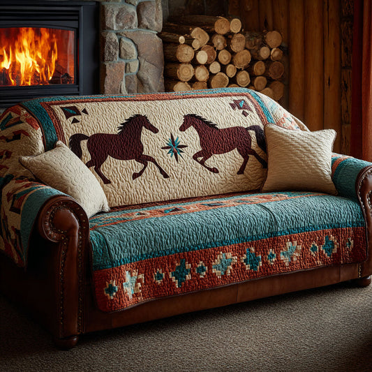 Horse Land Quilted Sofa Cover NCU0DK11509