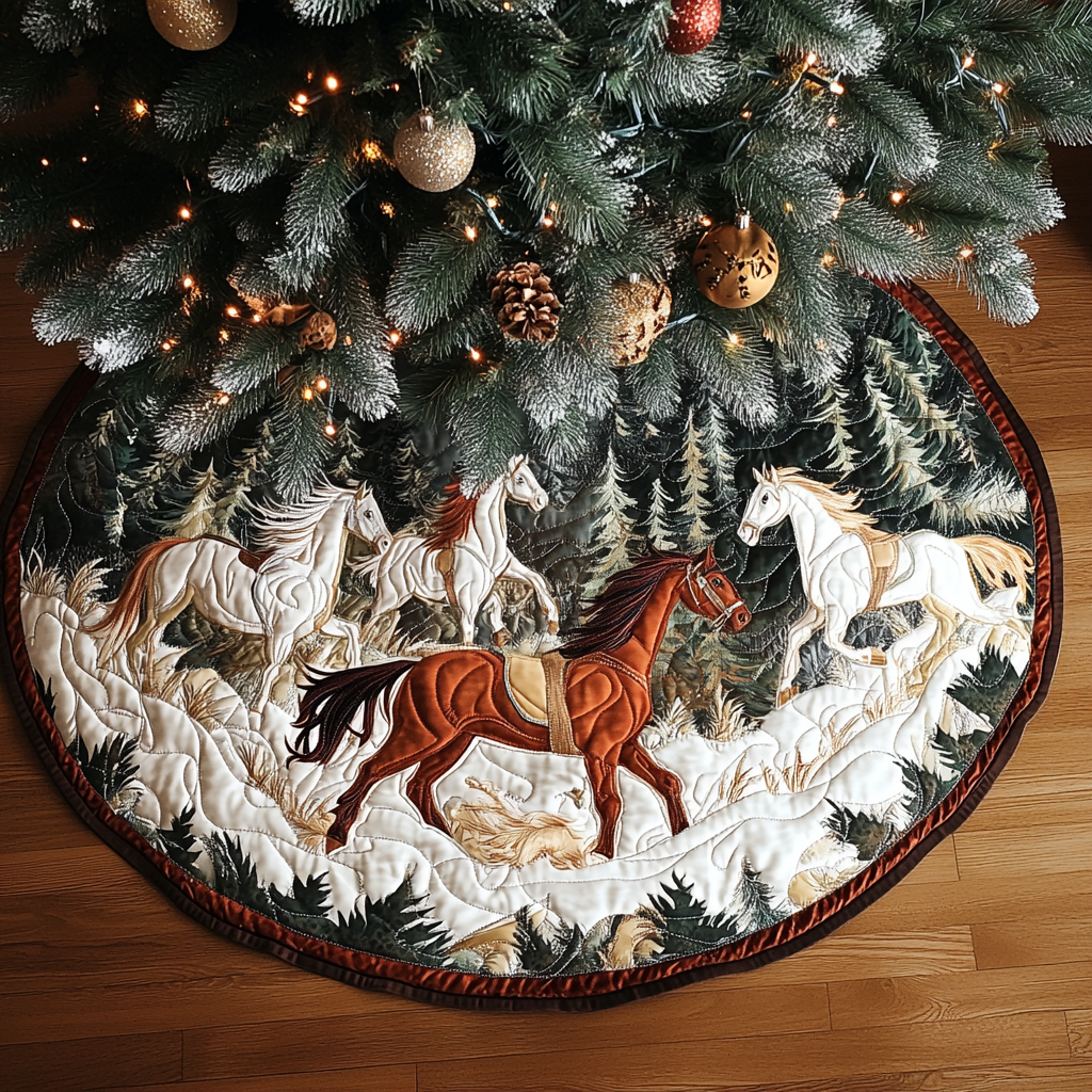 Horse Legend Christmas Quilted Tree Skirt NCU0DK10305