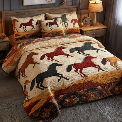 Horse Light 3-Piece Quilted Bedding Set NCU0DK11607