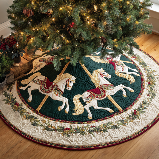 Horse Magic Christmas Quilted Tree Skirt NCU0DK11412