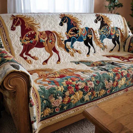 Horse Meadows Quilted Sofa Cover NCU0NT11558