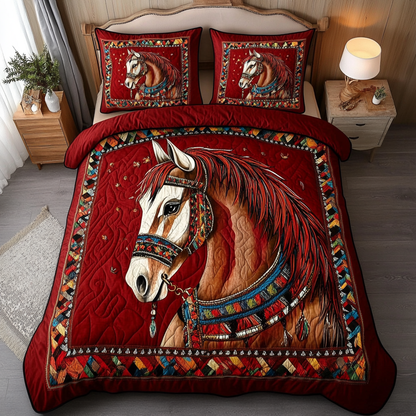 Horse Sky 3-Piece Quilted Bedding Set NCU0DK10433