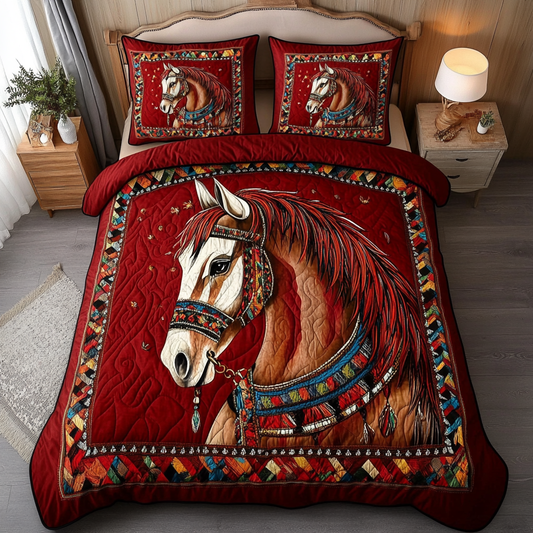 Horse Sky 3-Piece Quilted Bedding Set NCU0DK10433