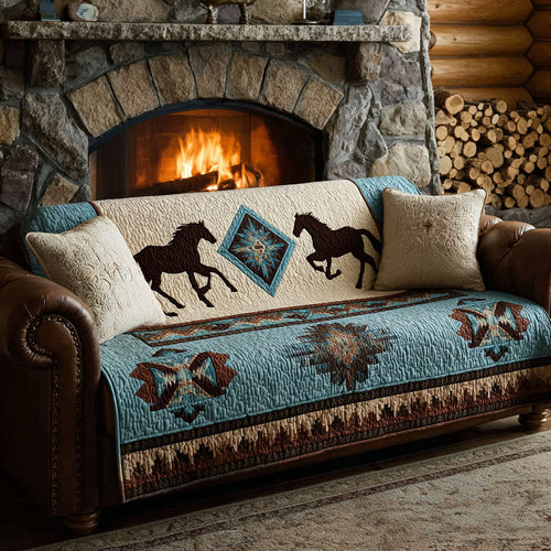 Horse Sky Quilted Sofa Cover NCU0DK11510