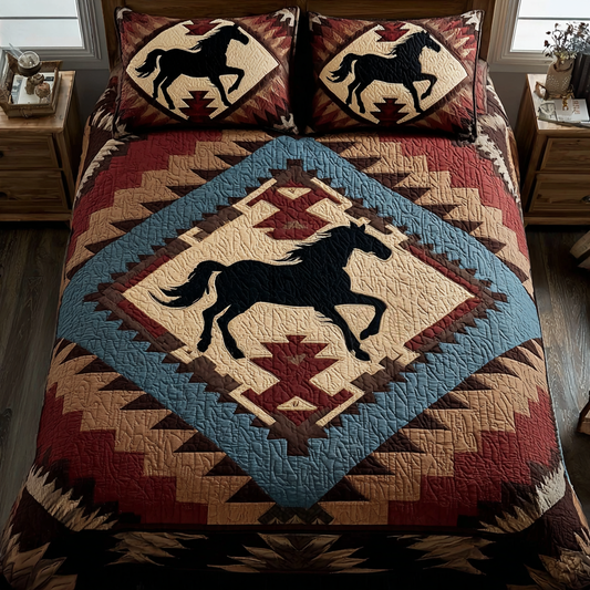 Horse Spirit 3-Piece Quilted Bedding Set NCU0DK10429