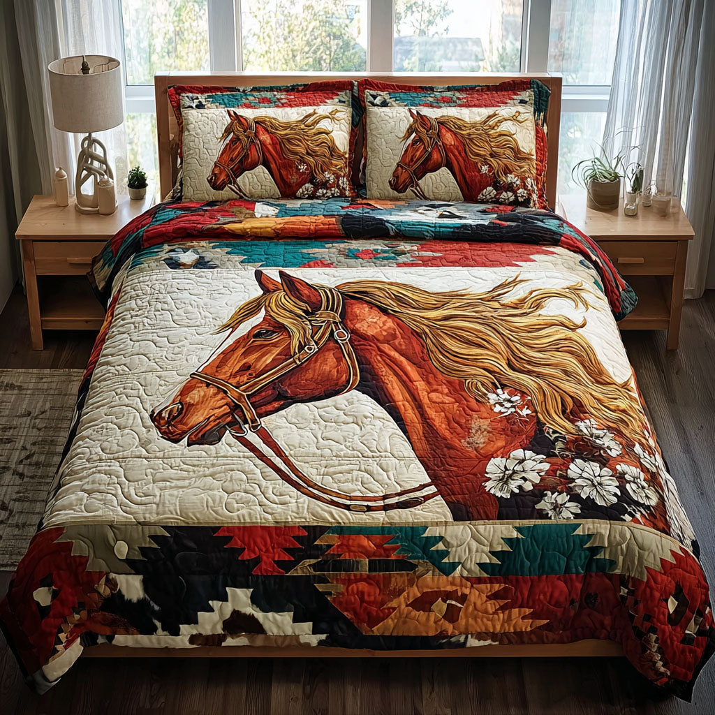 Horse Spirit 3-Piece Quilted Bedding Set NCU0DK11610
