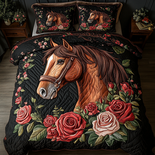 Horse Spirit 3-Piece Quilted Bedding Set NCU0DK8864