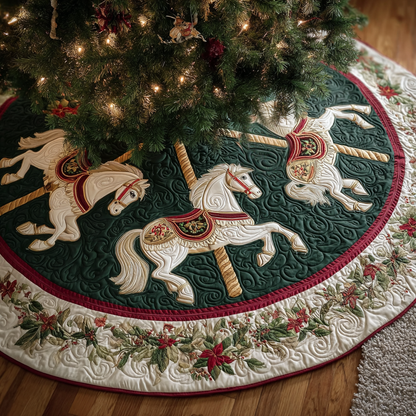 Horse Spirit Christmas Quilted Tree Skirt NCU0DK11413