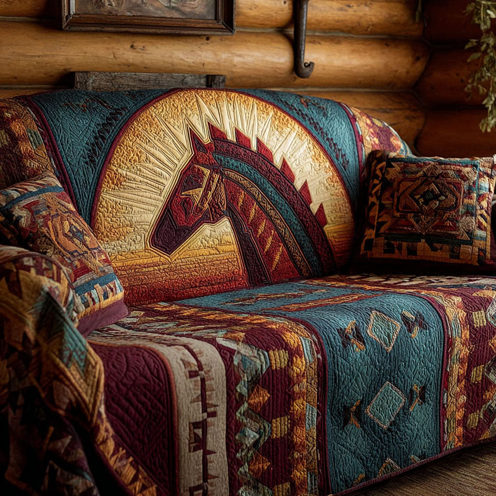 Horse Spirit Quilted Sofa Cover NCU0DK11506