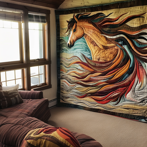 Horse Tapestry Quilted Blanket NCU0DV5336
