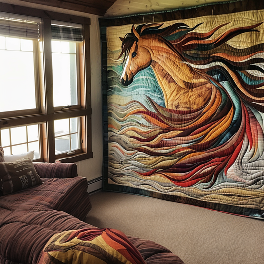 Horse Tapestry Quilted Blanket NCU0DV5336
