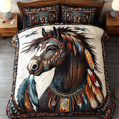 Horse Trail 3-Piece Quilted Bedding Set NCU0DK9212