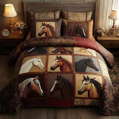 Horse Wonder 3-Piece Quilted Bedding Set NCU0DK11608