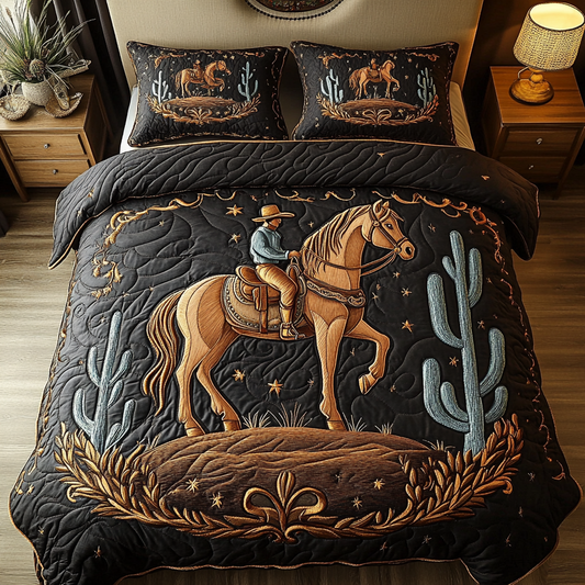 Horseback Bliss 3-Piece Quilted Bedding Set NCU0VH3164